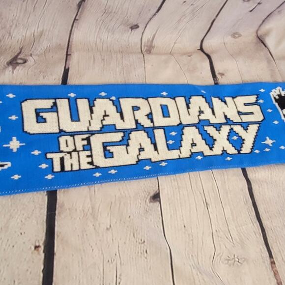 Marvel Groot Guardians Of The Galaxy 3 Knit Scarf Blue Red 60" Comic Fan EUC - Picture 5 of 5